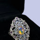 Genuine Natural, Fiery Faceted Opal & Tanzanite Ring