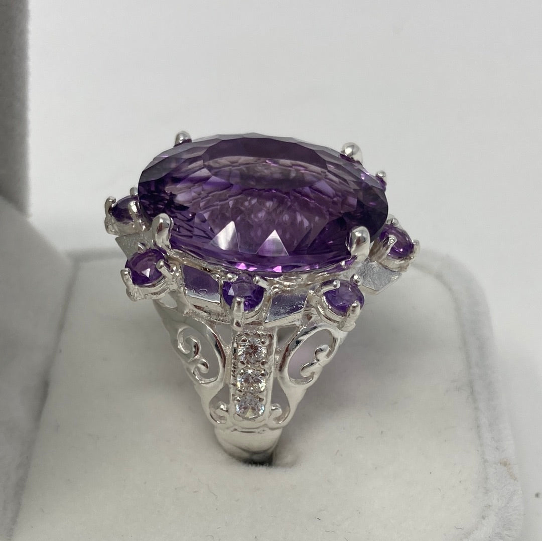 Passionate Genuine 34CTW Amethyst Ring