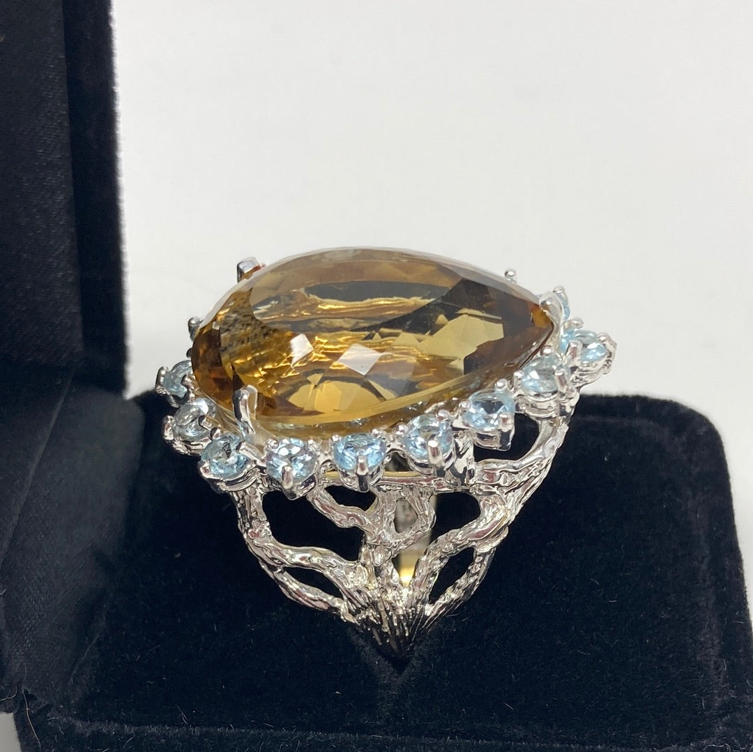 Astounding 40 CTW GENUINE CITRINE RING