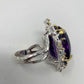 Unbelievable 32 CTW Genuine Amethyst with Sapphires, Iolite & Topaz Ring