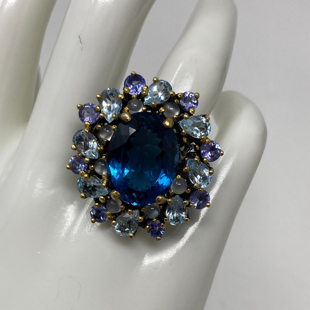 Exceptional Genuine London Blue Topaz, Aquamarine & Tanzanite
