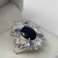 Fascinating Genuine Sapphire & Tanzanite Ring