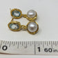 Genuine Pearl & Blue Topaz Earrings