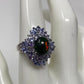 OO LA LA Genuine Black Opal, Sapphire & Tanzanite Ring