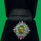 Genuine Fiery Opal with Emeralds Very High End Elegance