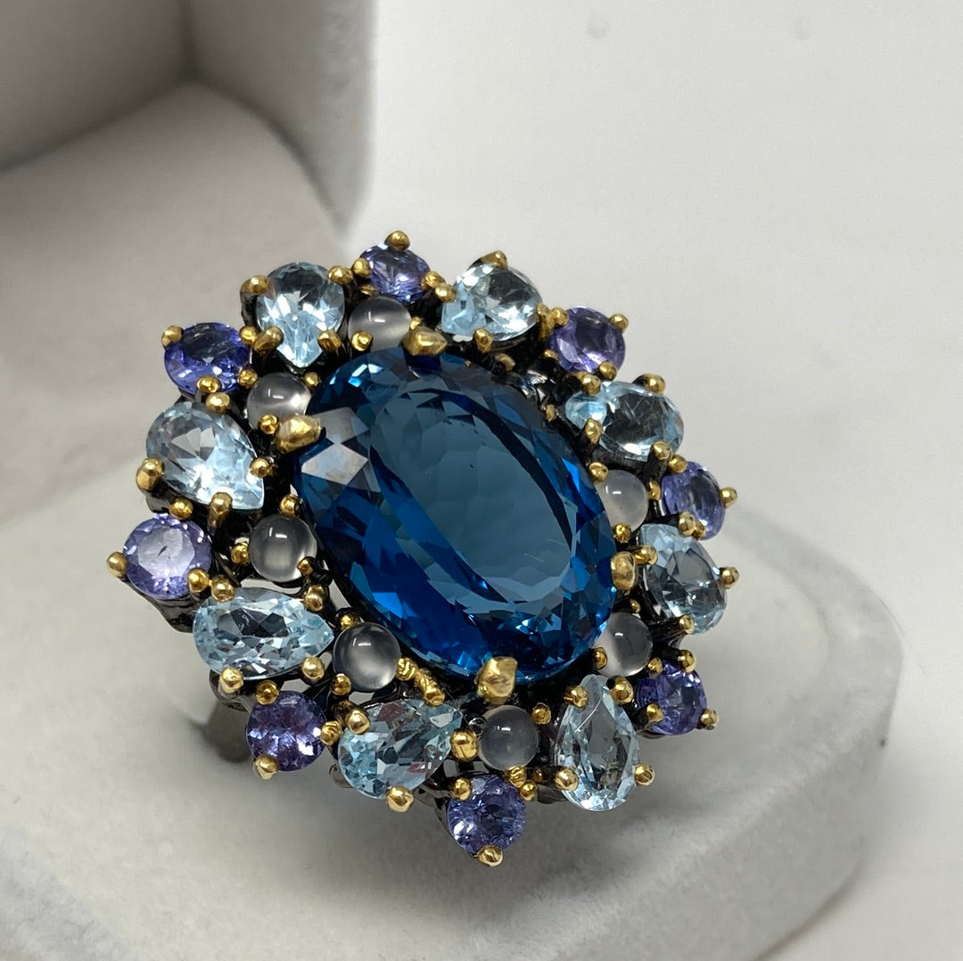 Exceptional Genuine London Blue Topaz, Aquamarine & Tanzanite