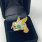 Genuine Emerald Hummingbird Ring