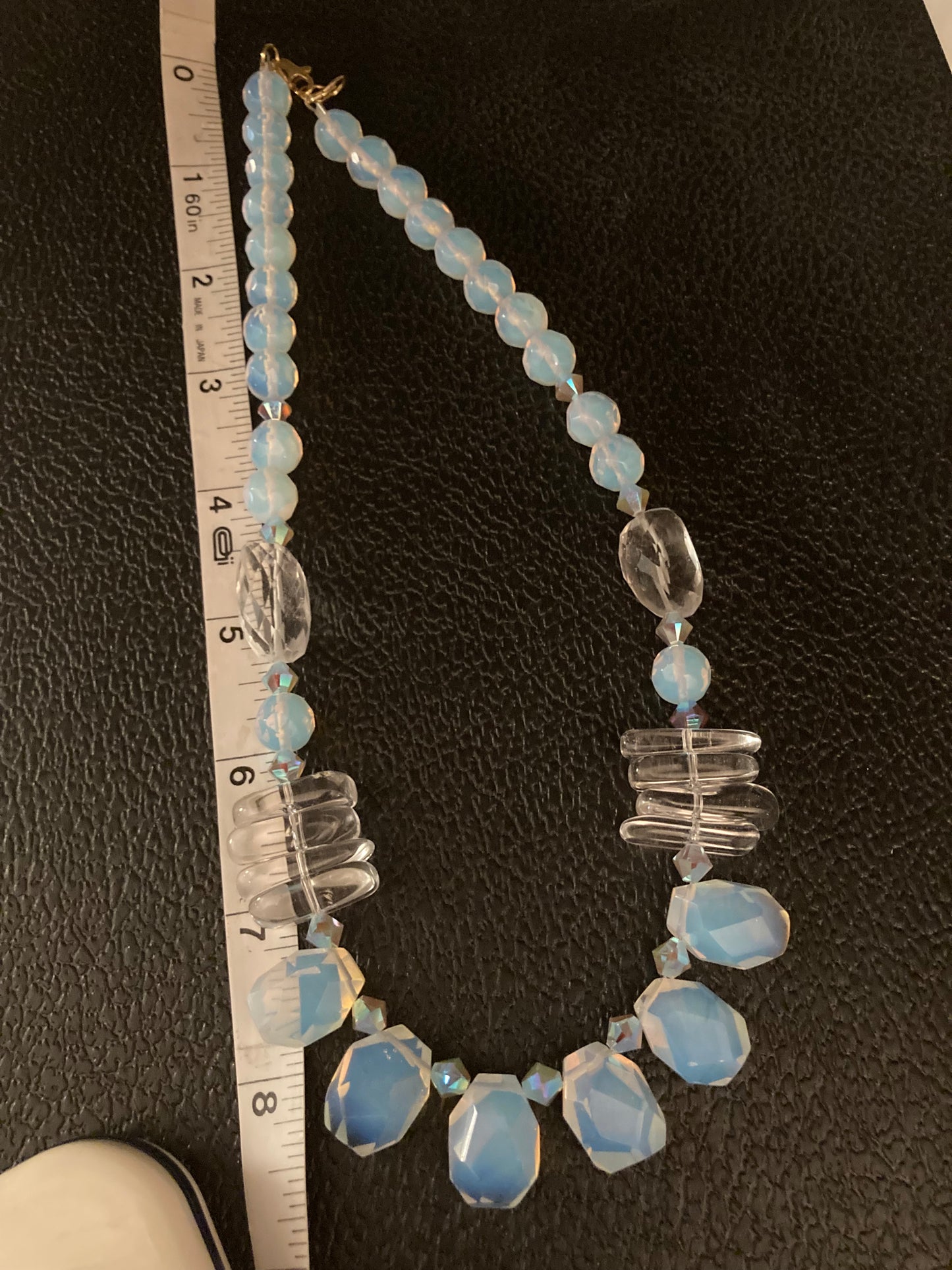 Opalite Necklace with Rock Crystal Quartz Necklace, Artist original