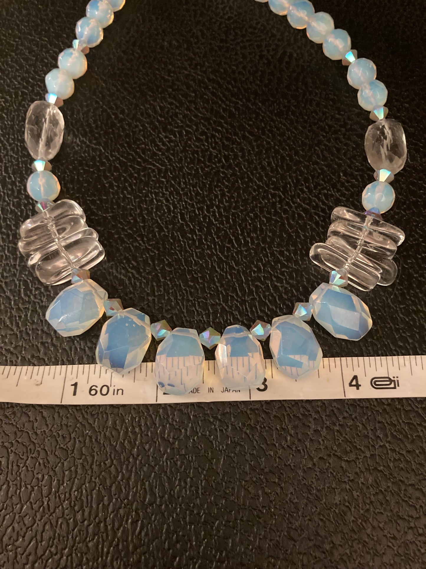 Opalite Necklace with Rock Crystal Quartz Necklace, Artist original