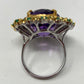 Sensational Genuine 24.6 CTW Amethyst & Emerald Ring