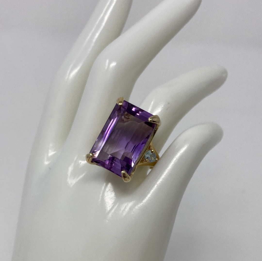 Majestic 34 CTW Genuine Amethyst Ring