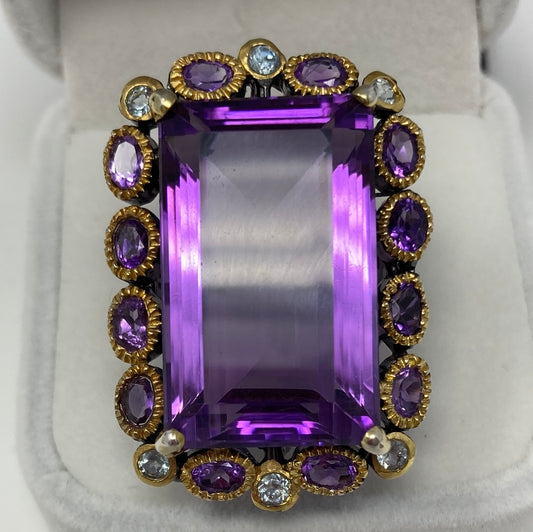 Exceptional  40+ CTW Genuine Amethyst Ring