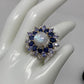 Mysterious Genuine AA+ Quality Moonstone, Sapphire & Tanzanite Ring