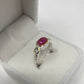 Genuine Pink Ruby & Topaz Ring