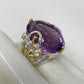 Majestic 40 CTW GENUINE AMETHYST & Topaz Ring