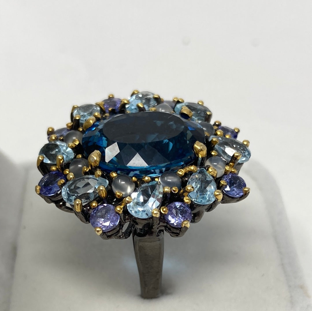 Exceptional Genuine London Blue Topaz, Aquamarine & Tanzanite