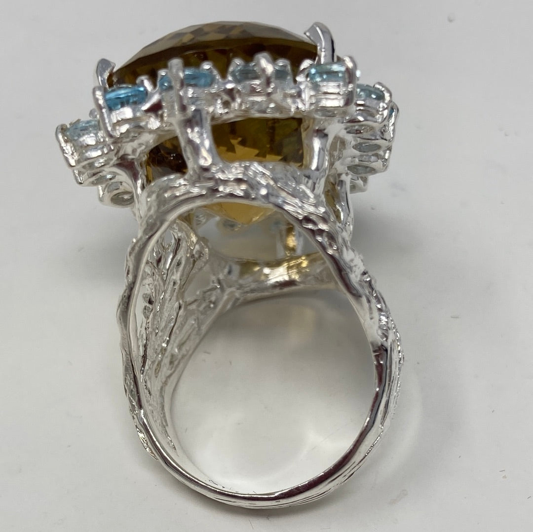 Astounding 40 CTW GENUINE CITRINE RING