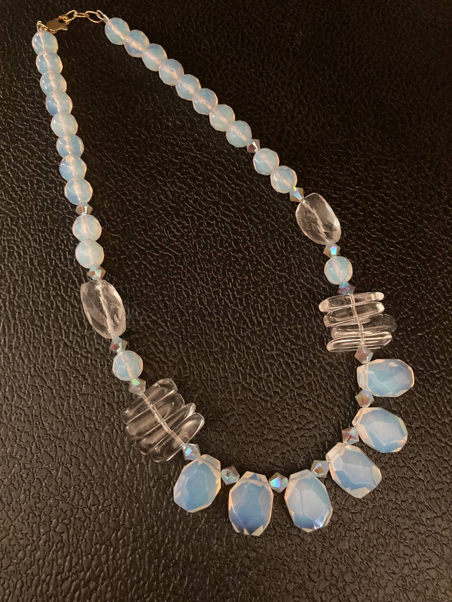 Opalite Necklace with Rock Crystal Quartz Necklace, Artist original
