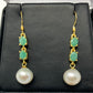 Genuine Emerald & Pearl Earrings