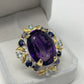 Unbelievable 32 CTW Genuine Amethyst with Sapphires, Iolite & Topaz Ring