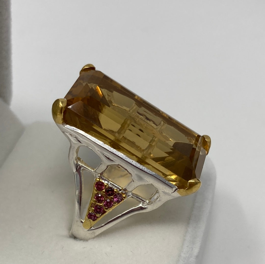 Monumental 45 CTW Genuine Citrine Ring