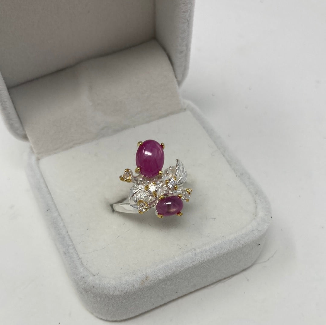 Genuine Pink Star Ruby Ring