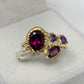 Genuine Garnet & Amethyst Ring