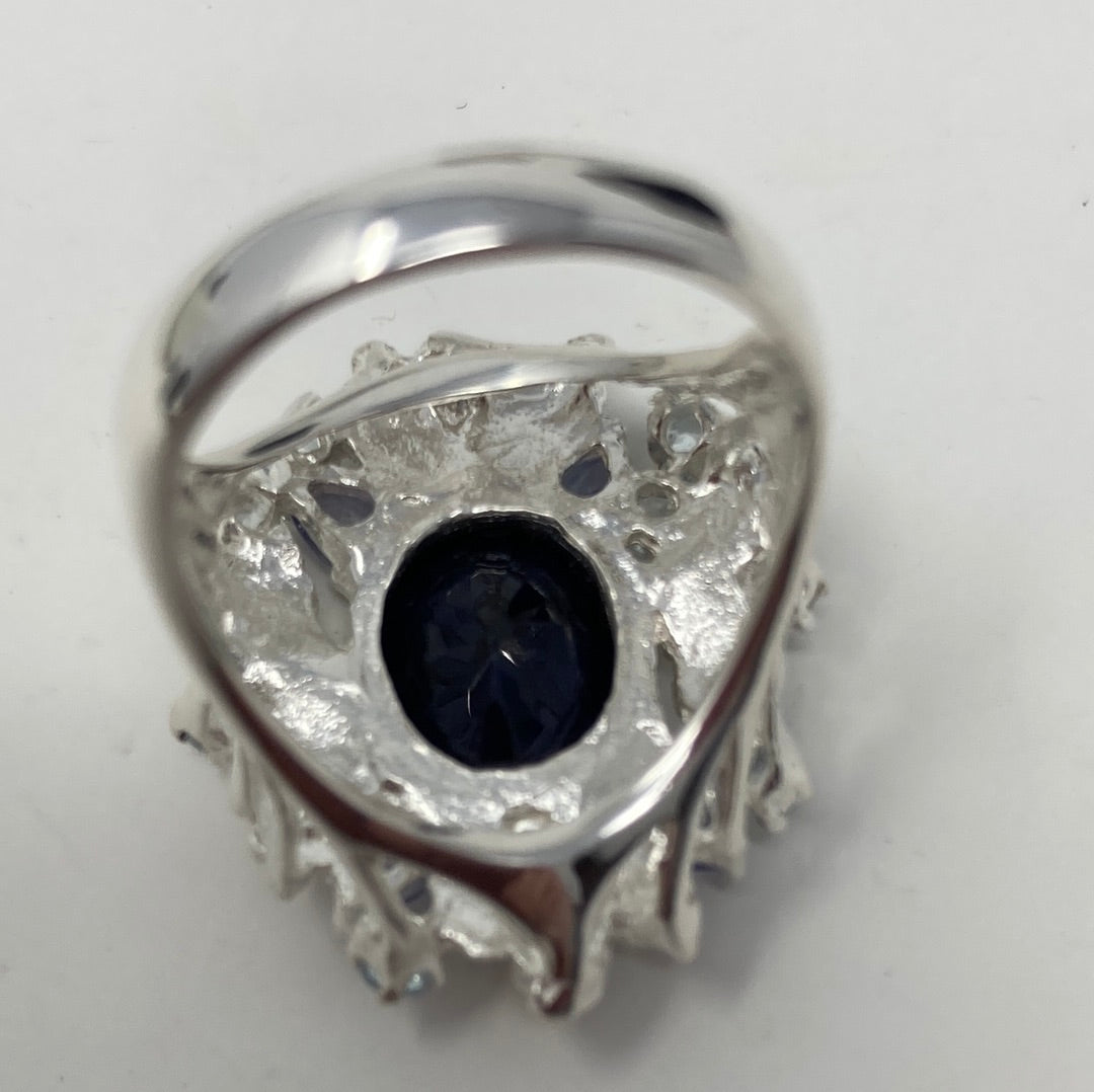 Fascinating Genuine Sapphire & Tanzanite Ring