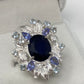 Fascinating Genuine Sapphire & Tanzanite Ring