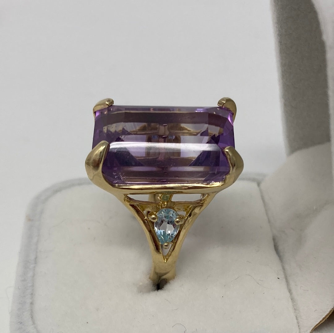 Majestic 34 CTW Genuine Amethyst Ring