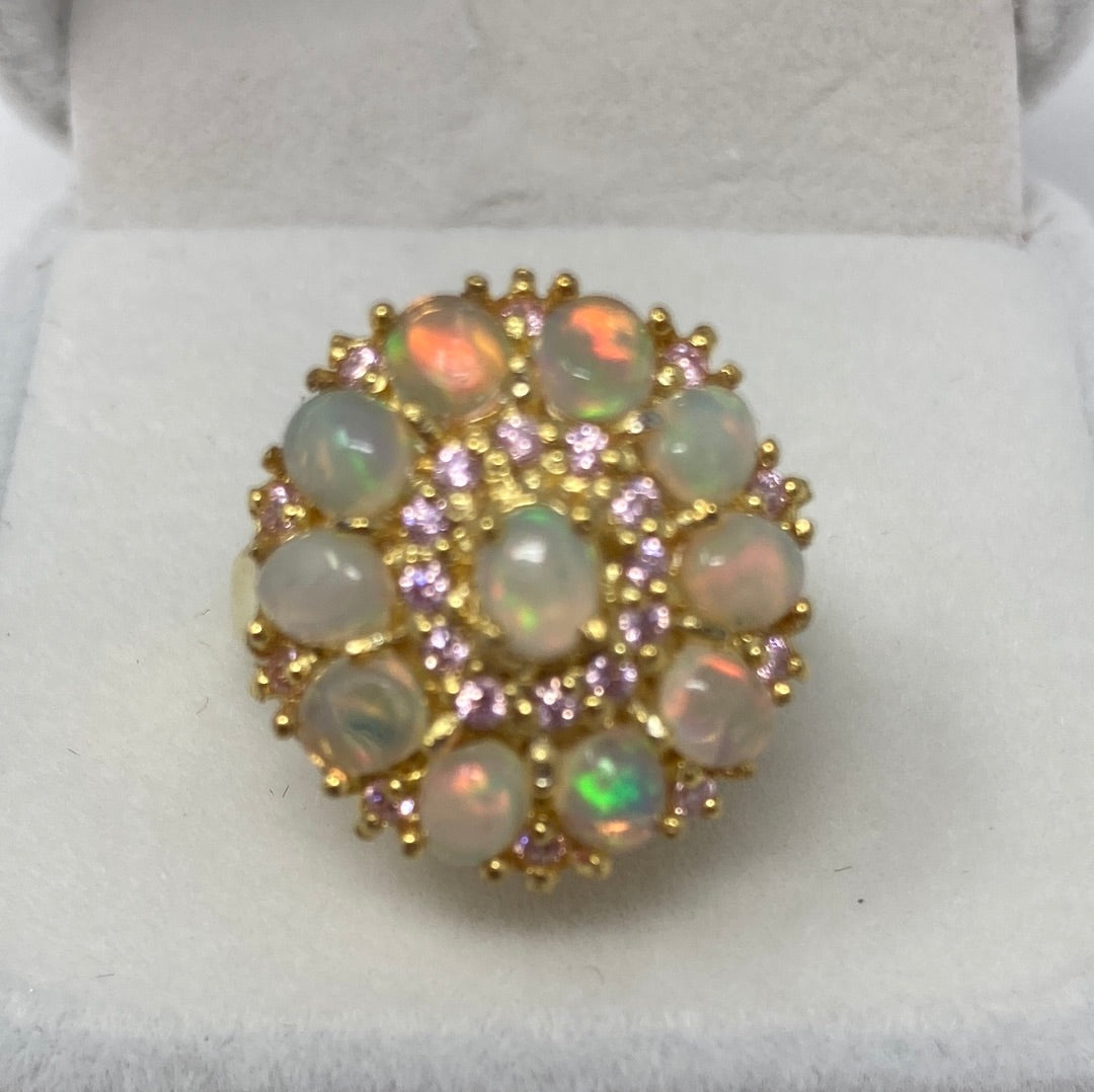 Genuine Natural Fiery Opal  Ring