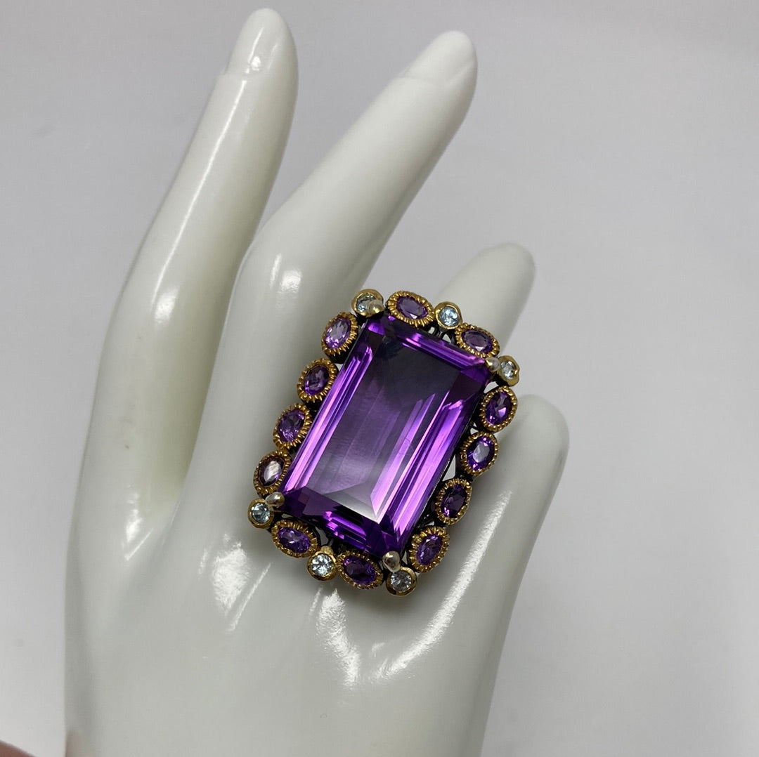 Exceptional  40+ CTW Genuine Amethyst Ring