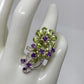 Adorable Genuine Peridot & Amethyst Ring