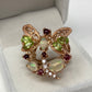 Breathtaking Genuine Opal & Peridot Firefly Ring