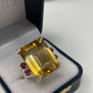 Decadent 30 CTW Genuine Citrine Ring