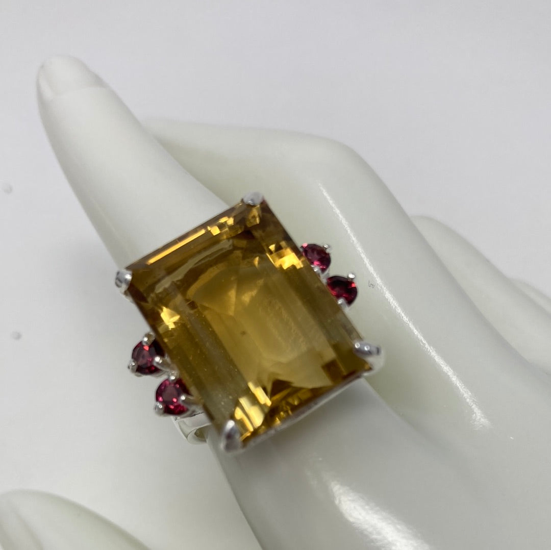 Decadent 30 CTW Genuine Citrine Ring