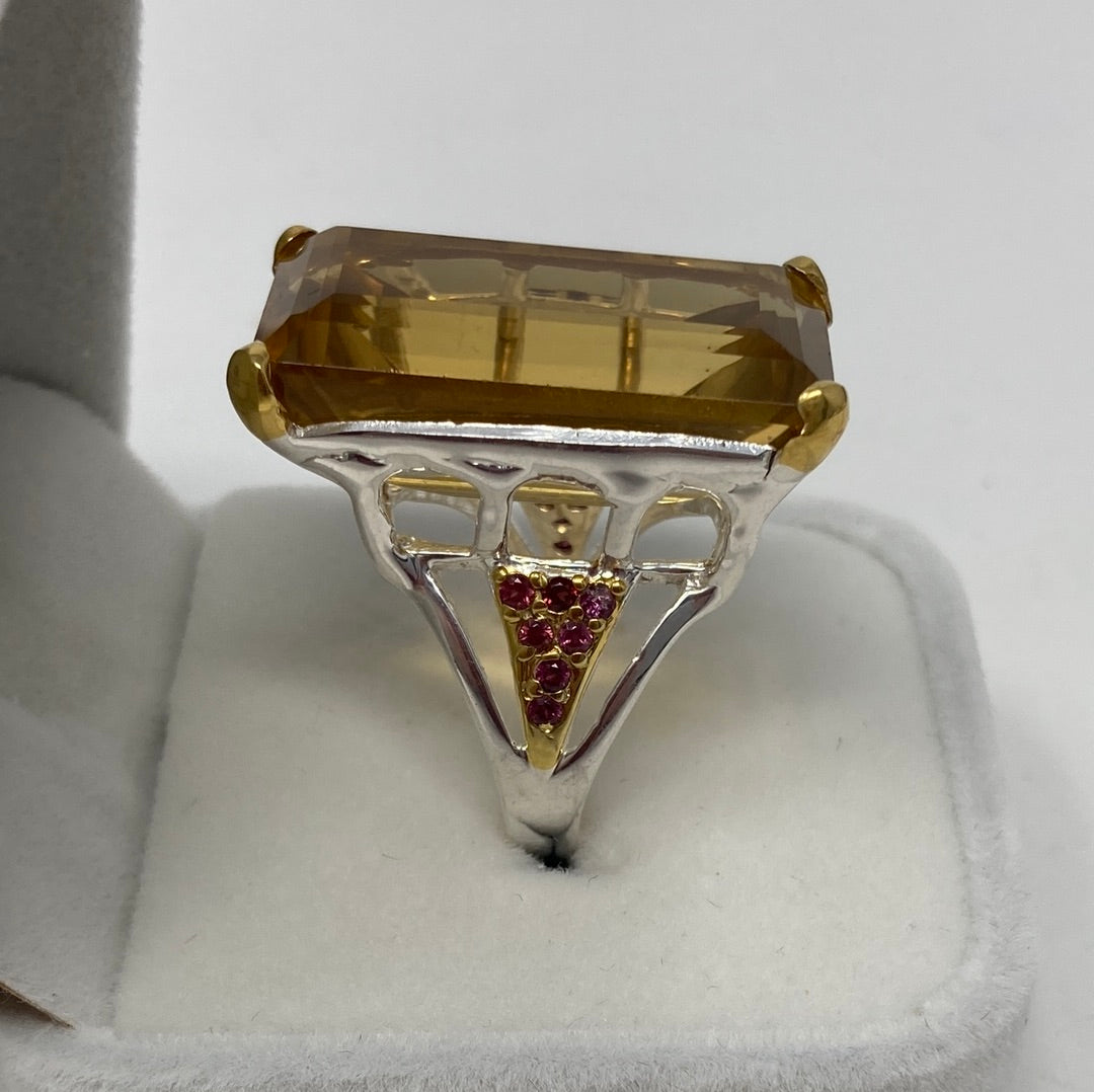 Monumental 45 CTW Genuine Citrine Ring