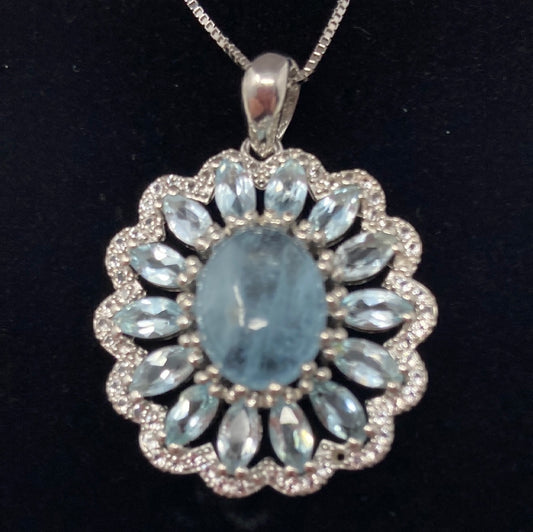 Rare Genuine Aquamarine Pendant