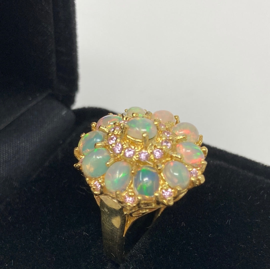 Genuine Natural Fiery Opal  Ring