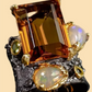 Genuine 23 CTW Citrine with Fiery Opals