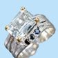 Genuine Aquamarine Accented with Sapphires.