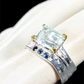 Genuine Aquamarine Accented with Sapphires.
