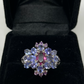 Genuine Garnet & Tanzanite Encrusted Ring