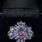 Genuine Garnet & Tanzanite Encrusted Ring