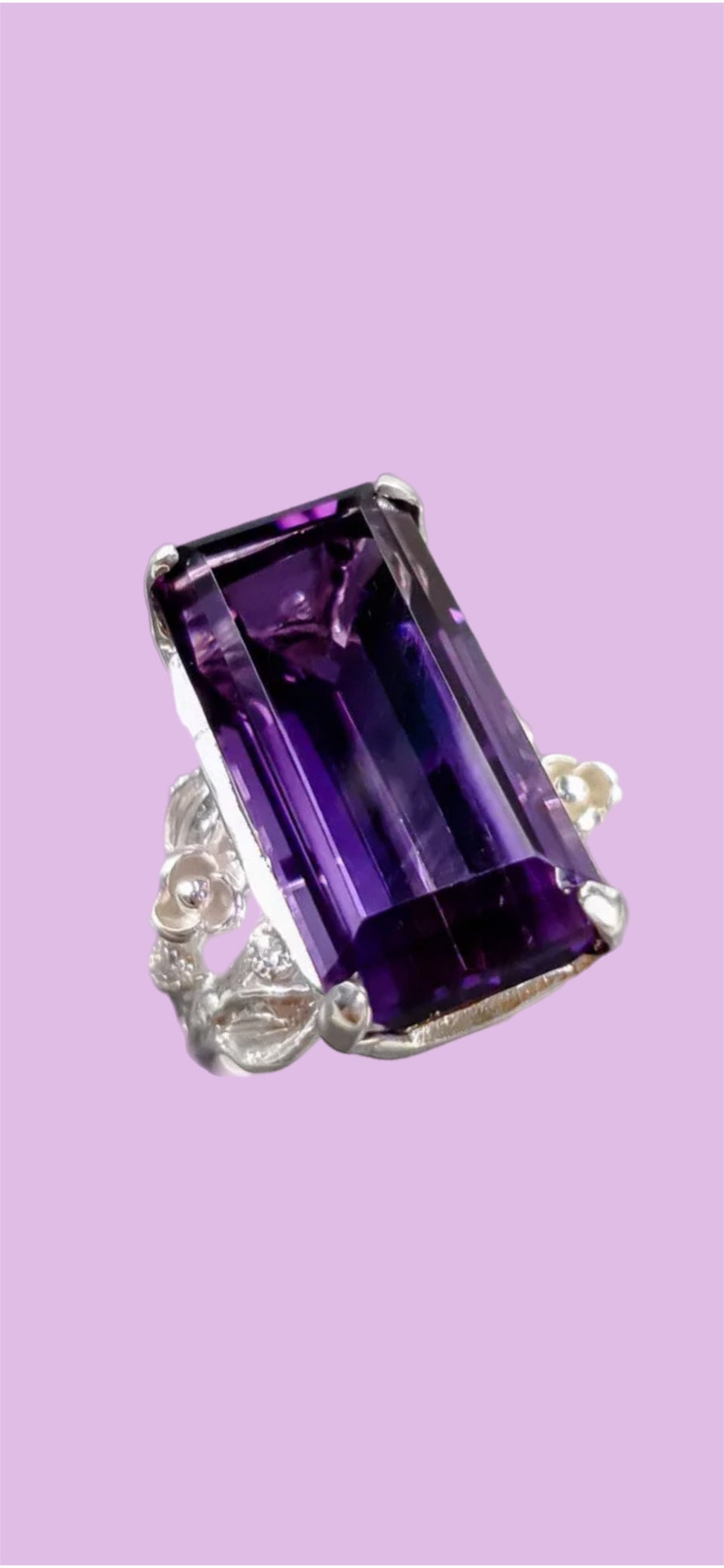 Deep Purple Genuine Amethyst 32 CTW Ring