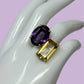 Genuine Amethyst & Citrine  Kiss Ring