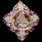 Exquisite Genuine Ametrine with Opals & Rhodolite Garnets Ring
