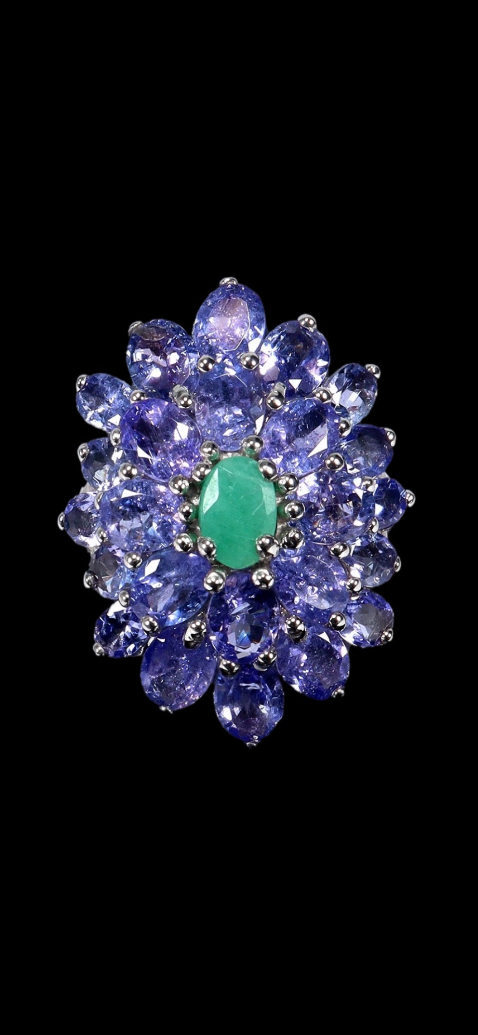 Majestic Genuine Emerald & Tanzanite Ring