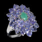 Majestic Genuine Emerald & Tanzanite Ring