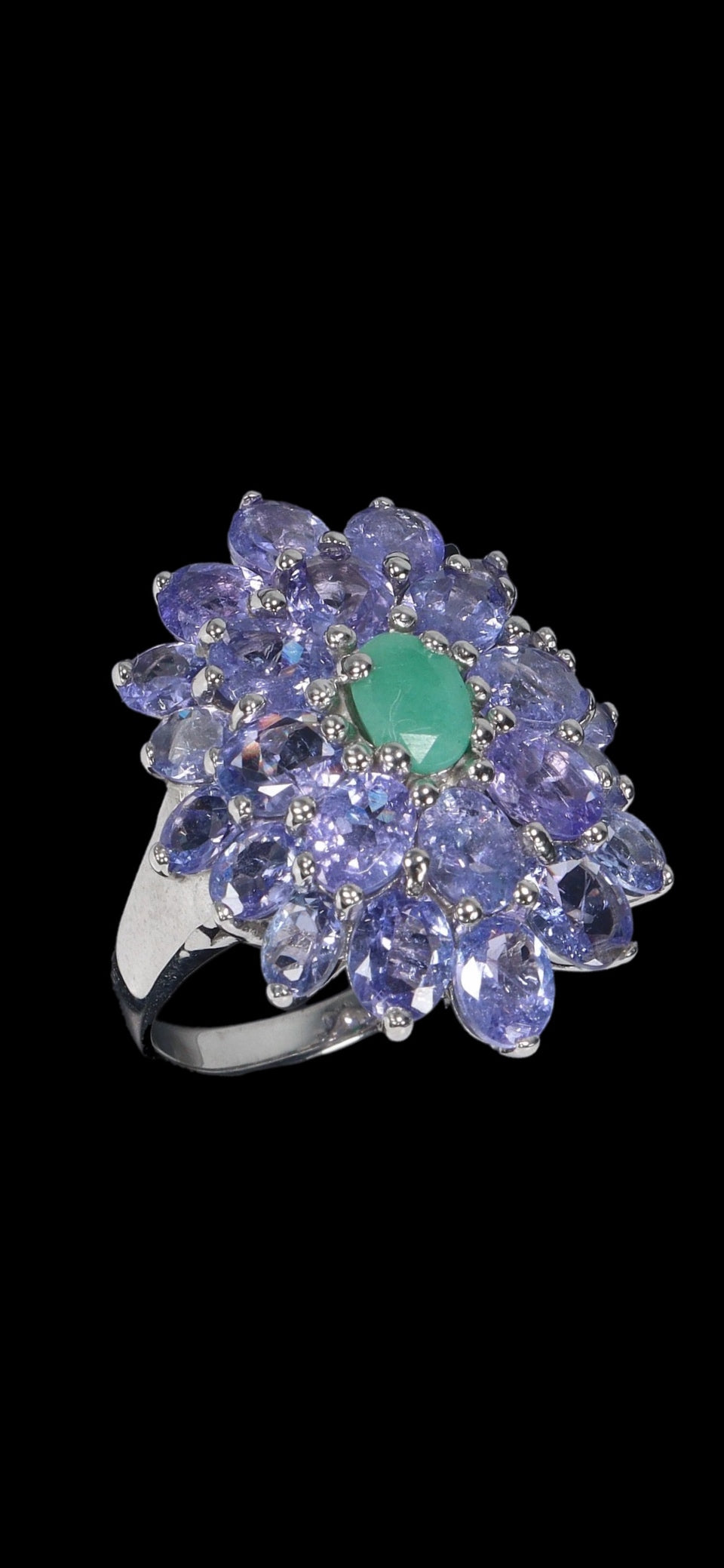 Majestic Genuine Emerald & Tanzanite Ring